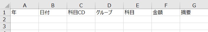 仕訳帳の見出し